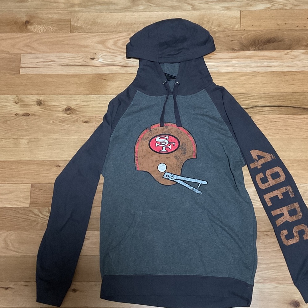 San Francisco 49ers Gray & Navy Crewneck Hoodie